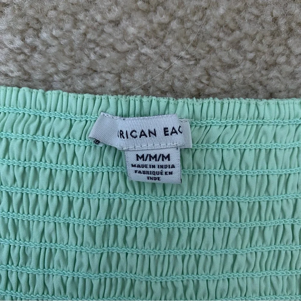 American Eagle Medium Mint Green Short Sleeve Crop Top - Picture 4 of 6
